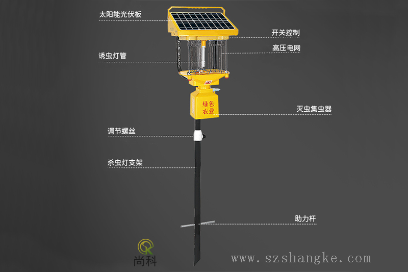 太陽(yáng)能電擊式殺蟲(chóng)燈TFS10結構圖